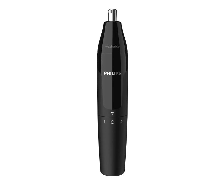 PHILIPS Trimmer pentru nas/urechi, baterie, lavabil, utilizare umed si uscat, Negru, NT1620/15