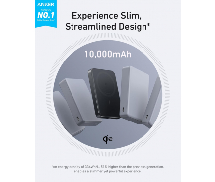 Anker POWER BANK "MagGo" 10.000 mAh, magnetic, wireless, 276 g, negru, A1664H11 - imagine 2