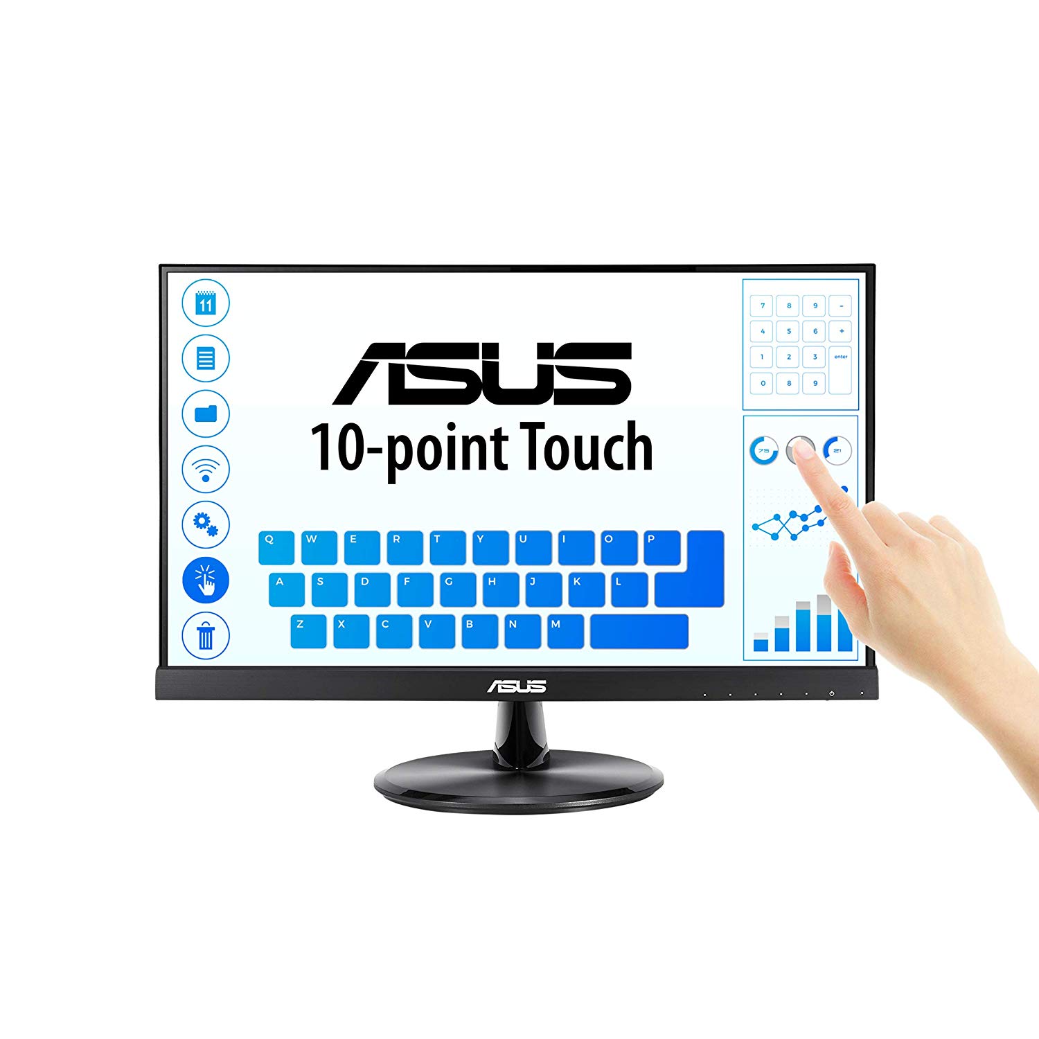 Asus MONITOR 21.5, home, office, touchscreen, IPS, Full HD (1920 x 1080), Wide, 250 cd/mp, 5, VT229H
