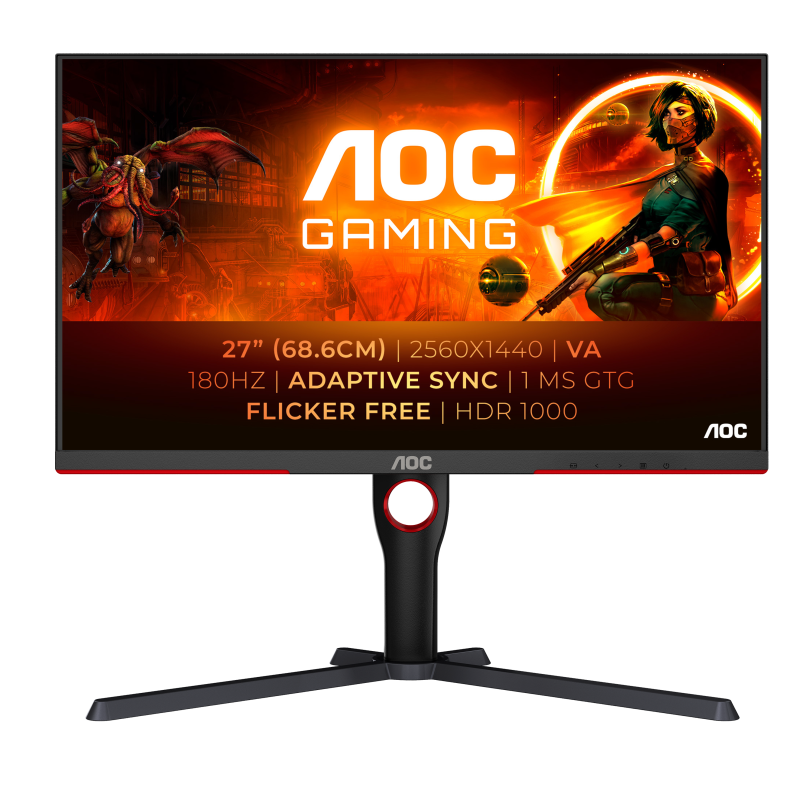 AOC Monitor Gaming, 27", 2560 x 1440 pixeli, Black, Q27G3XMN/BK