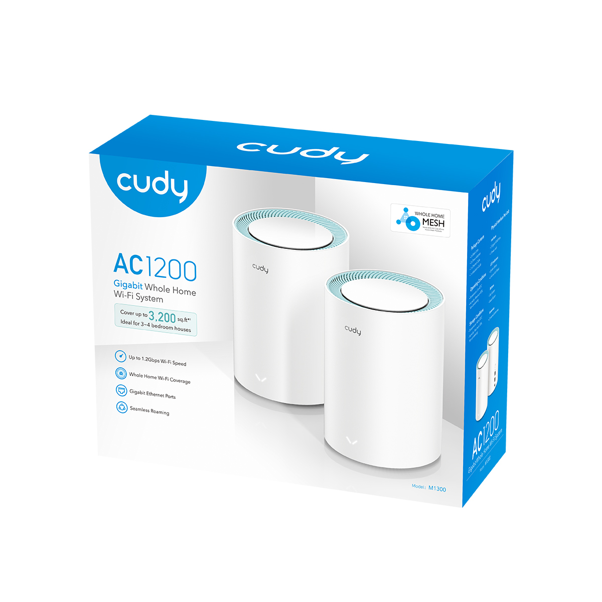 Cudy AC1200 Wi-Fi Gigabit Mesh Solution, M1300/2-Pack - imagine 4