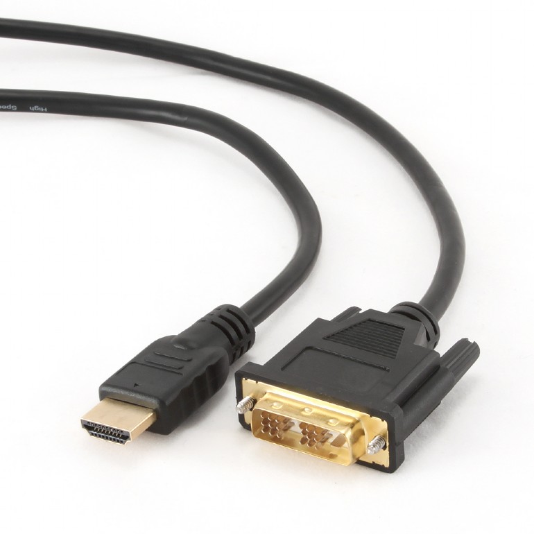 Gembird CABLU video, adaptor HDMI (T) la DVI-D SL (T), 0.5m, conectori auriti, CC-HDMI-DVI-0.5M