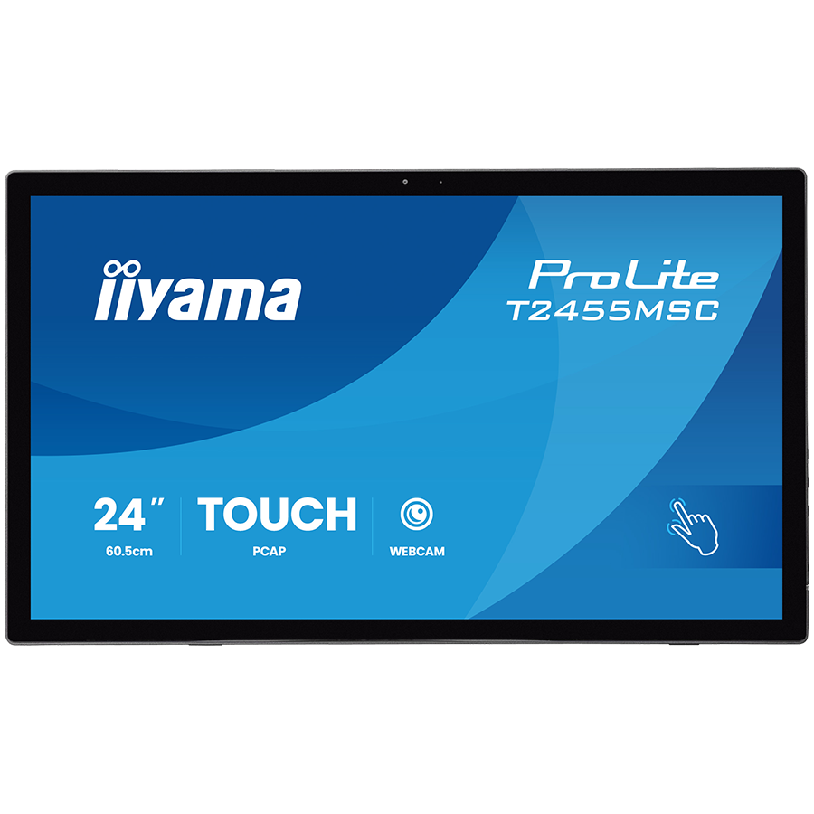 Iiyama Monitor LED 24 multi-touch IPS 400cd PCAP integrated webcam and a flexible stand, T2455MSC-B2