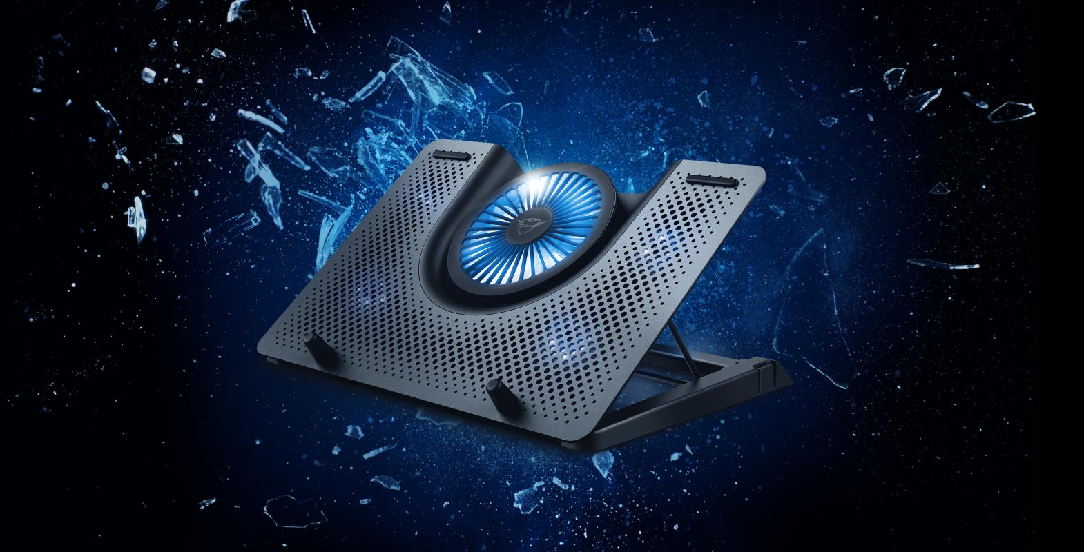 Trust STAND GXT 1125 Quno notebook 17, sita aluminiu, 4 x fan 5cm, 1 x fan 13 cm, LED, TR-23581 - imagine 7