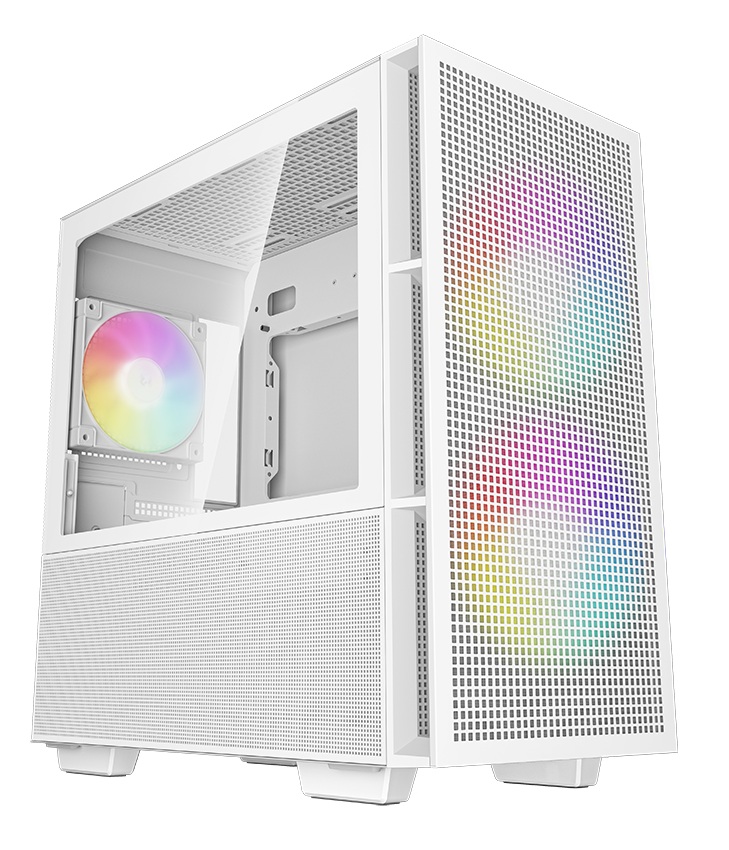 Deepcool CARCASA CH360 WH, Mini Tower, ATX, fara sursa, 3xfan, USB 3.2 gen 1 x 1, R-CH360-WHAPE3-G-1