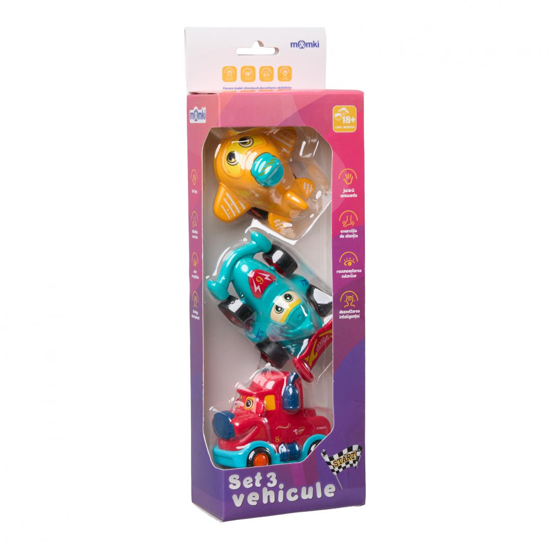MomKi SET 3 VEHICULE ACTIONATE PRIN INERTIE, DIVERSE MODELE SI CULORI, MOMKI899-17E - imagine 14
