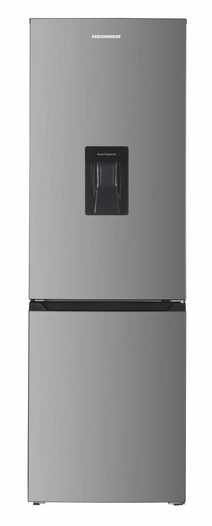 HEINNER Combina frigorifica, 313 l, Clasa E, Dozator apa, Aspect inox, HC-HM313XWDE++