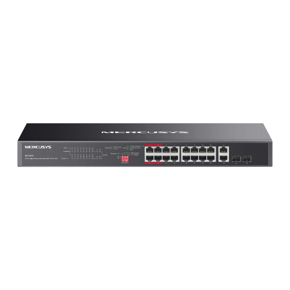 Mercusys SWITCH, porturi Gigabit x 20 Desktop/Rackmount din care 16-Port PoE+ si 2× Gigabit, MS120GP