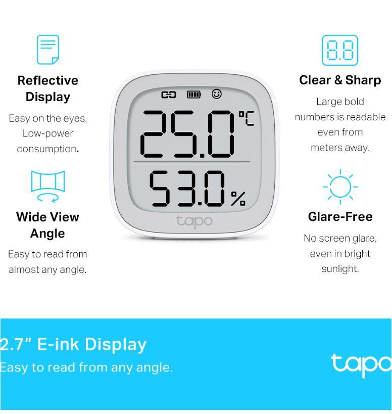 TP-LINK Monitor smart de temperature si umiditate (necesită Hub Tapo), TAPO T315 - imagine 3