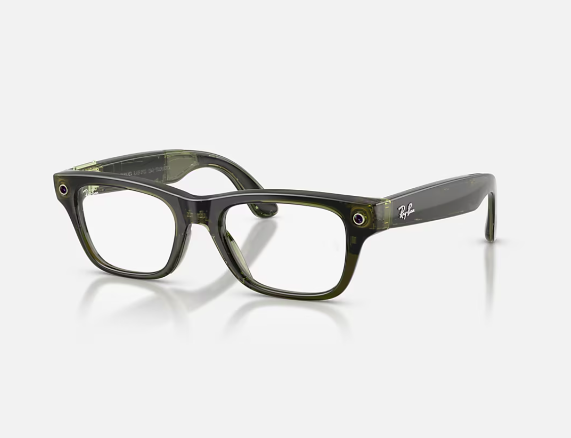 RAYBAN Ray-Ban Meta Blayzer Optics Gen 2 Universal Fit Shiny Transparent Dark Olive, RW7001 8530 50
