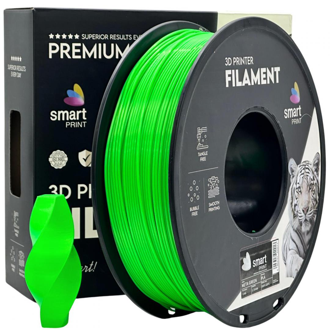 SMART PRINT 3D FILAMENT 1KG, Diametru: 1.75mm, Greutate: 1kg, Temperatura duza: 185C, PLA META GREEN