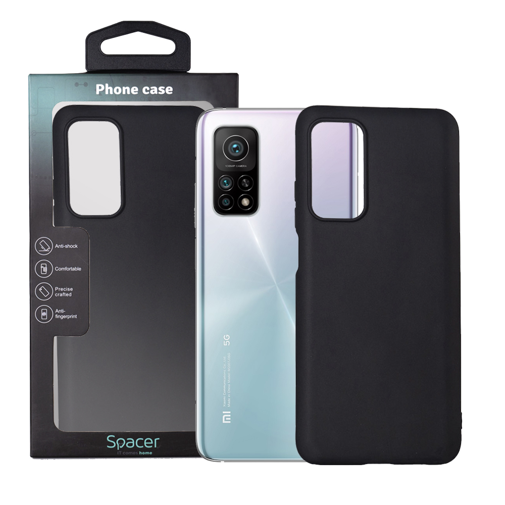 SPACER Husa Xiaomi Mi 10T Pro 5G, negru, grosime 1.5mm, material flexibil TPU, SPPC-XI-MI-10TP5G-TPU