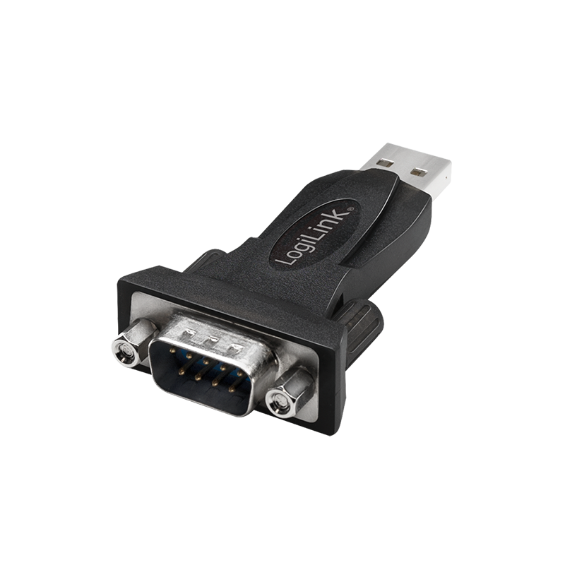 Logilink ADAPTOR USB, USB 2.0 (T) la Serial DB9M (9-pin)(RS232)(T), negru, AU0002F