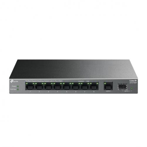 Tp-Link SWITCH, 9 x Gigabit RJ-45 (8 porturi POE+ buget total 61W) + 1× Gigabit SFP, LS1210GP