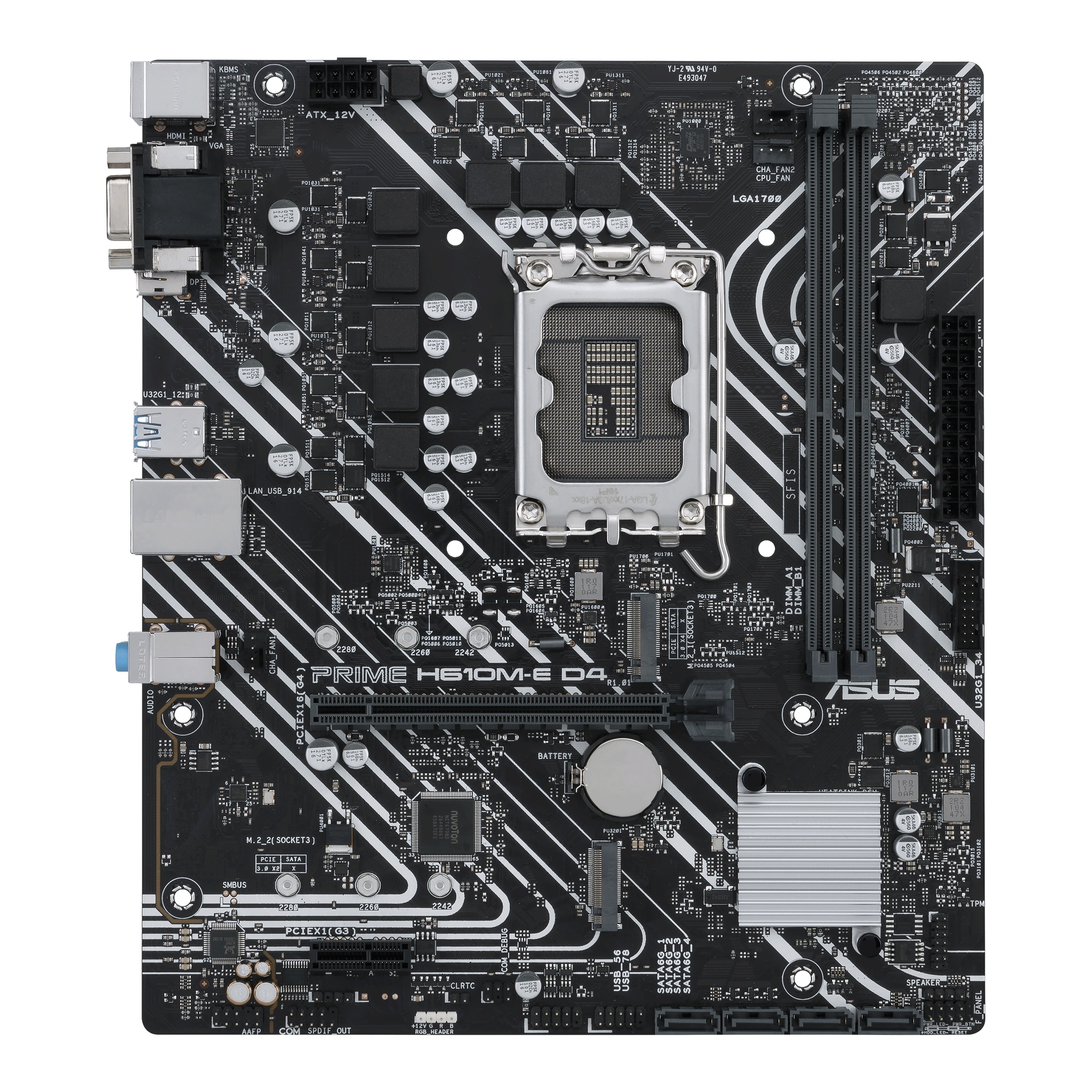 Asus PLACA de BAZA, skt LGA 1700, mATX, Intel H610, 2 x DDR4, max. 64 GB, 4 x, PRIME H610M-E D4-CSM