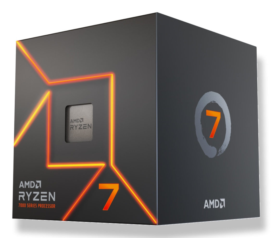 AMD CPU Desktop Ryzen 7 8C/16T 7700 (5.3GHz Max, 40MB,65W,AM5) box, with Radeon, 100-100000592SBX