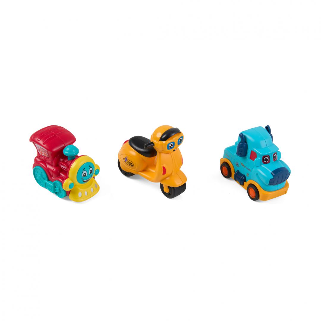 MomKi SET 3 VEHICULE ACTIONATE PRIN INERTIE, DIVERSE MODELE SI CULORI, MOMKI899-17A - imagine 3