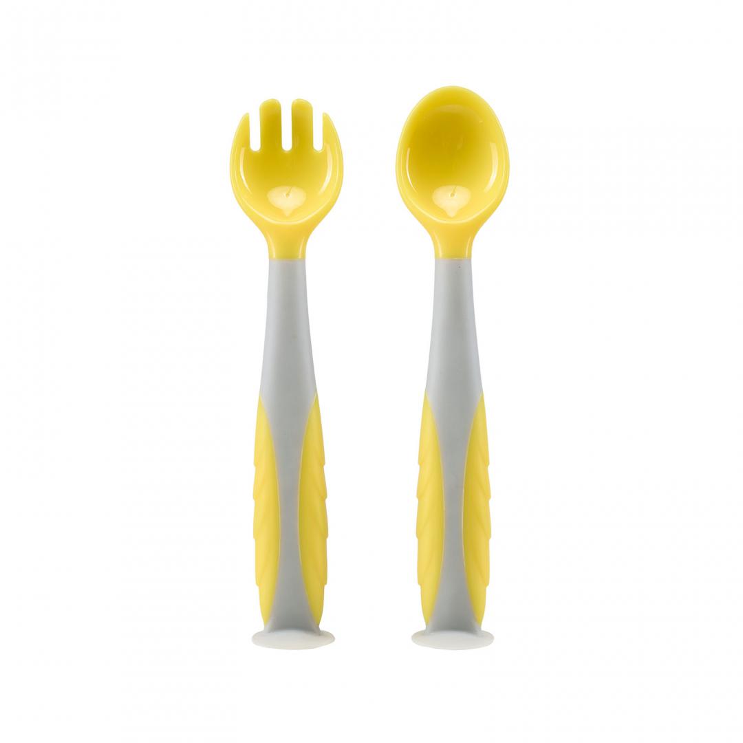 U-GROW Set lingurita si furculita, galben, UG-218YE