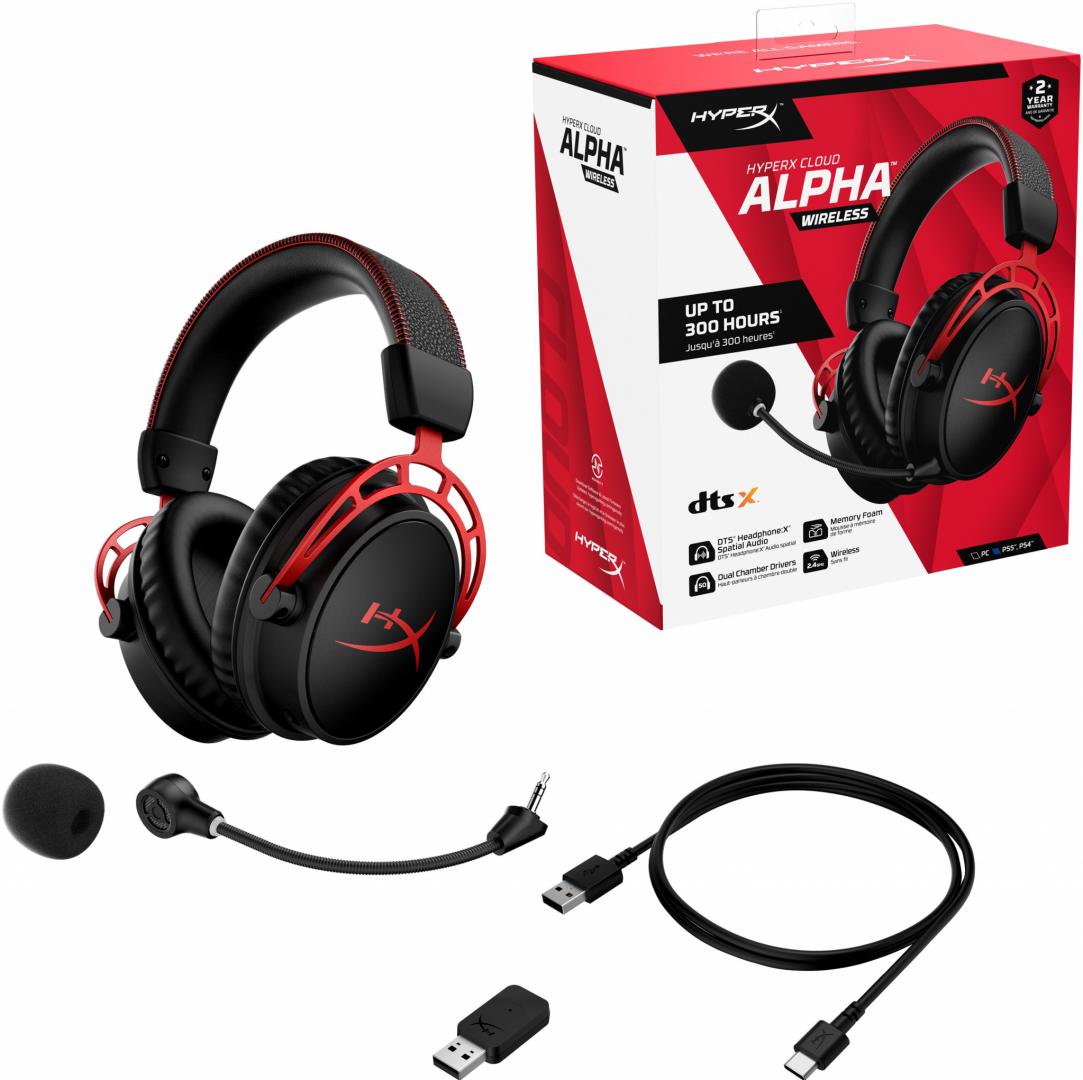 HP Casti Gaming Head-band HyperX Cloud Alpha Wireless, Wireless, Negru, 4P5D4AA - imagine 2