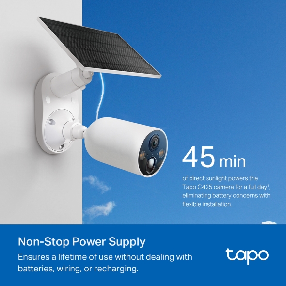 Tp-Link CAMERA IP Exterior cu acumulator, include panou solar, IP66, dist. IR 15 m, Tapo C425 KIT - imagine 9