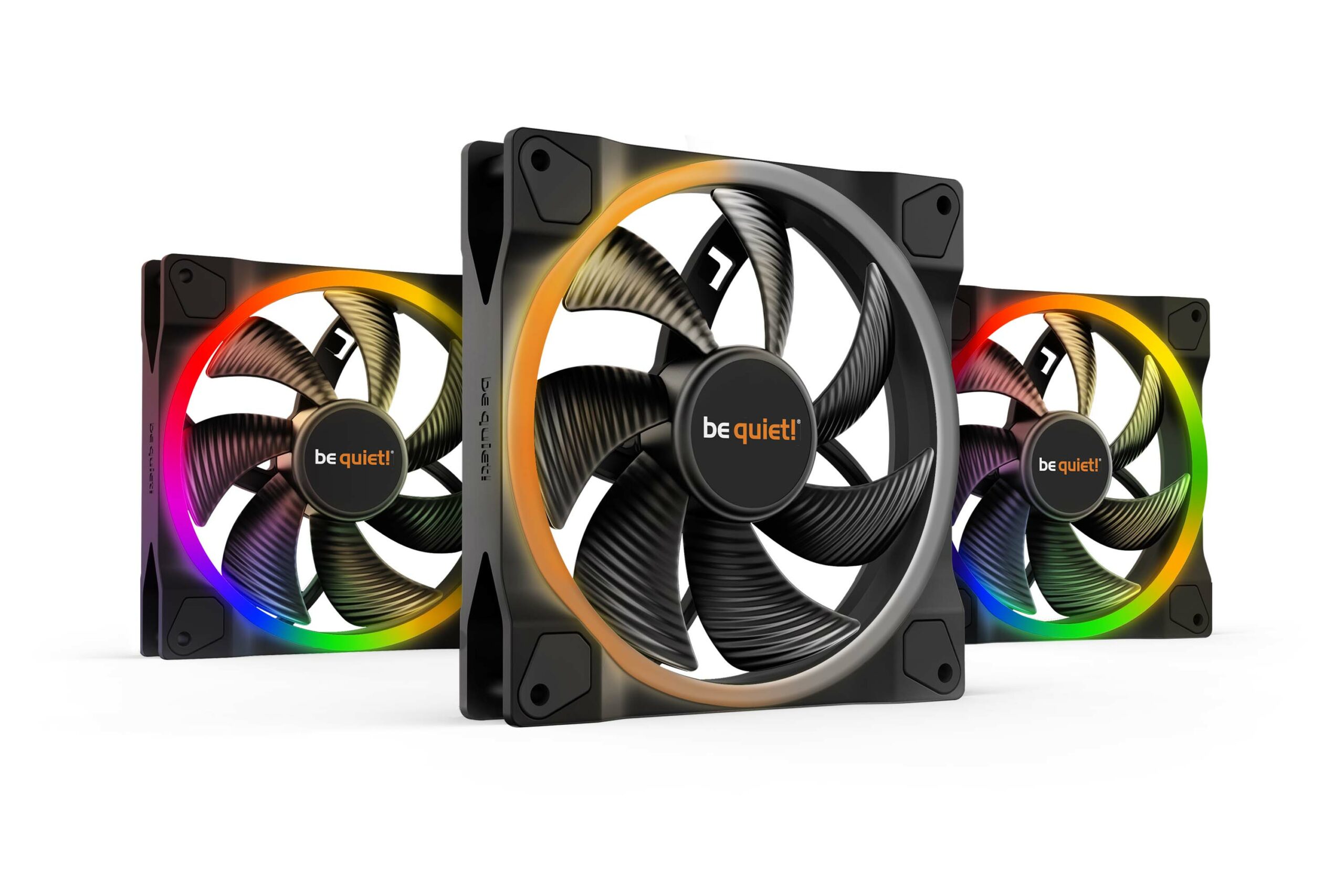 Be Quiet Set 3 ventilatoare ! LIGHT WINGS140mm 1500 rpm, Rifle bearing, 4-pin PWM, ARGB LED, BL078