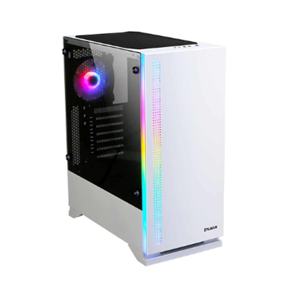 Zalman CARCASA S5, middle tower, gaming, fara sursa, suporta 8xfan, 2xfan inclus, PSU, S5 WHITE
