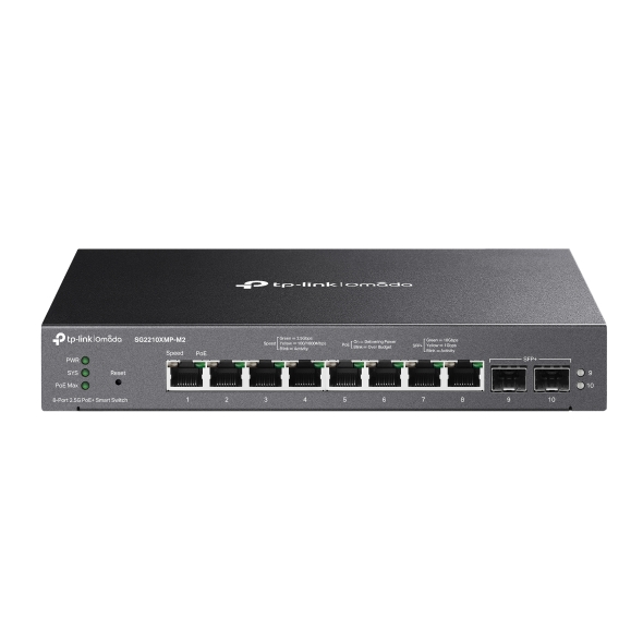 Tp-Link SWITCH POE Omada 8-Port 2.5GBASE-T si 2-Port 10GE SFP+ Smart Switch cu 8-Port, SG2210XMP-M2