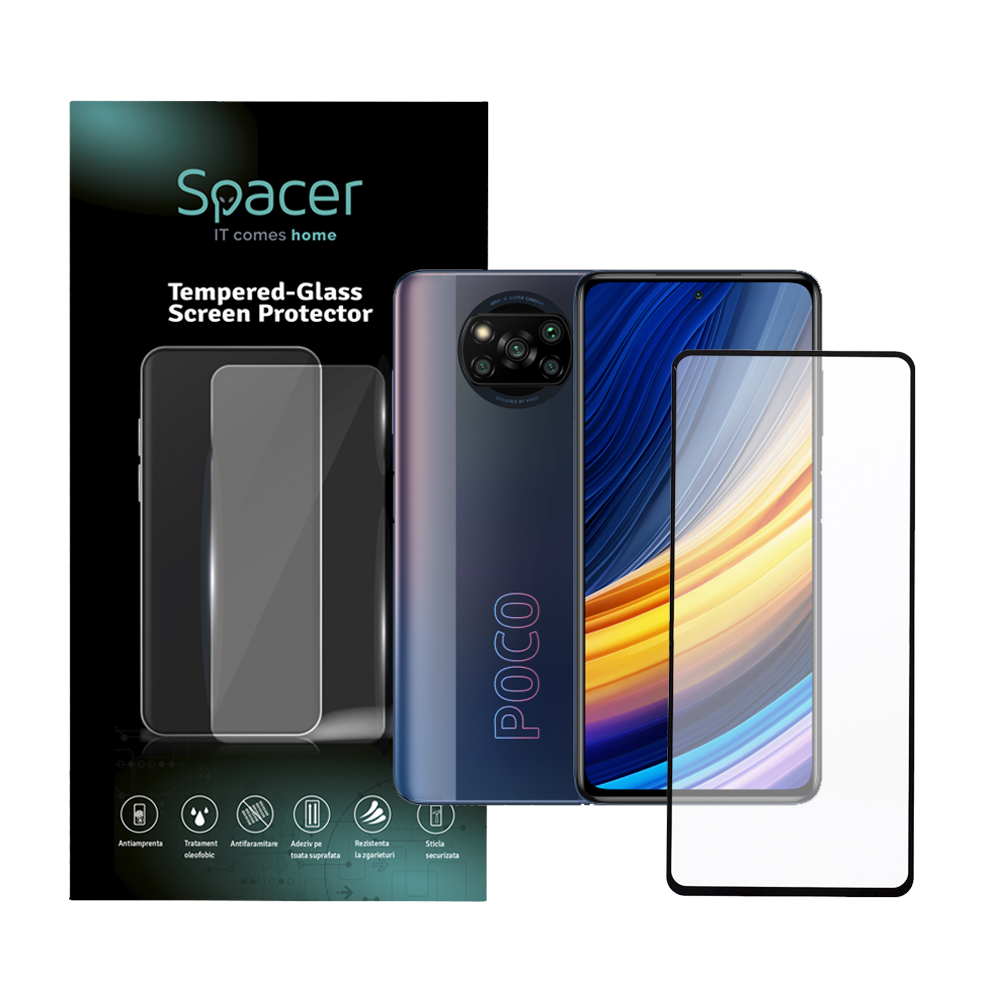 SPACER FOLIE STICLA pentru Xiaomi Pocophone X3 Pro 5G, grosime 0.3mm, acoperire, SPPG-XI-PC-X3P5G-TG