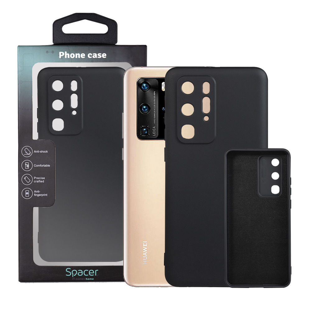 SPACER Husa Huawei telefon P 40 Pro, negru, tip back cover, material flexibil, SPPC-HU-P-40P-SLK