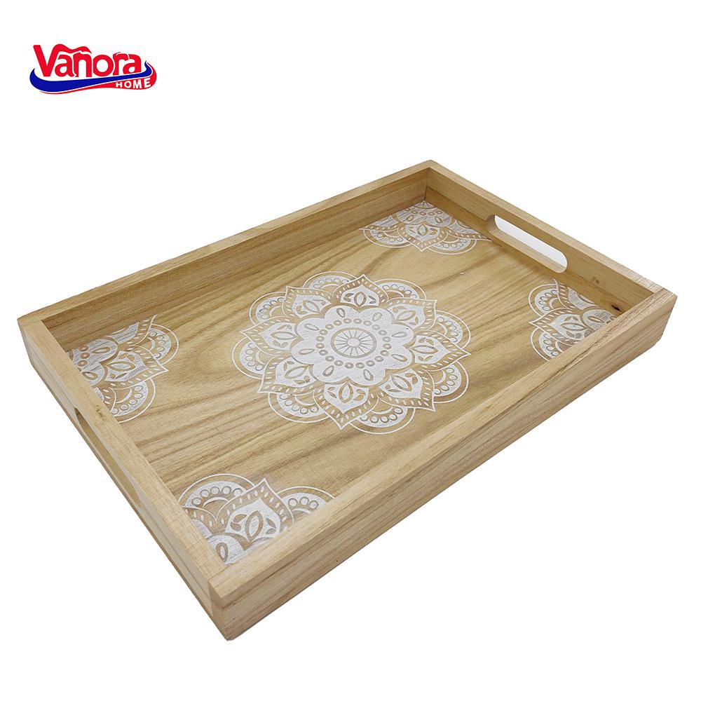VANORA TAVĂ DIN LEMN PENTRU SERVIRE CU MODEL MANDALA, VANORA HOME, VN-JN-36T