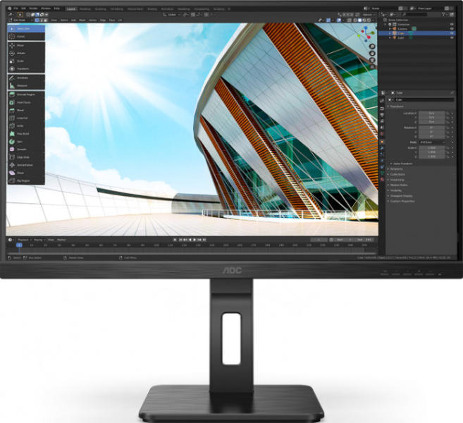 AOC MONITOR 27 inch, home | office, IPS, Full HD (1920 x 1080), Wide, 250 cd/mp, 4 ms, HDMI |, 27P2Q