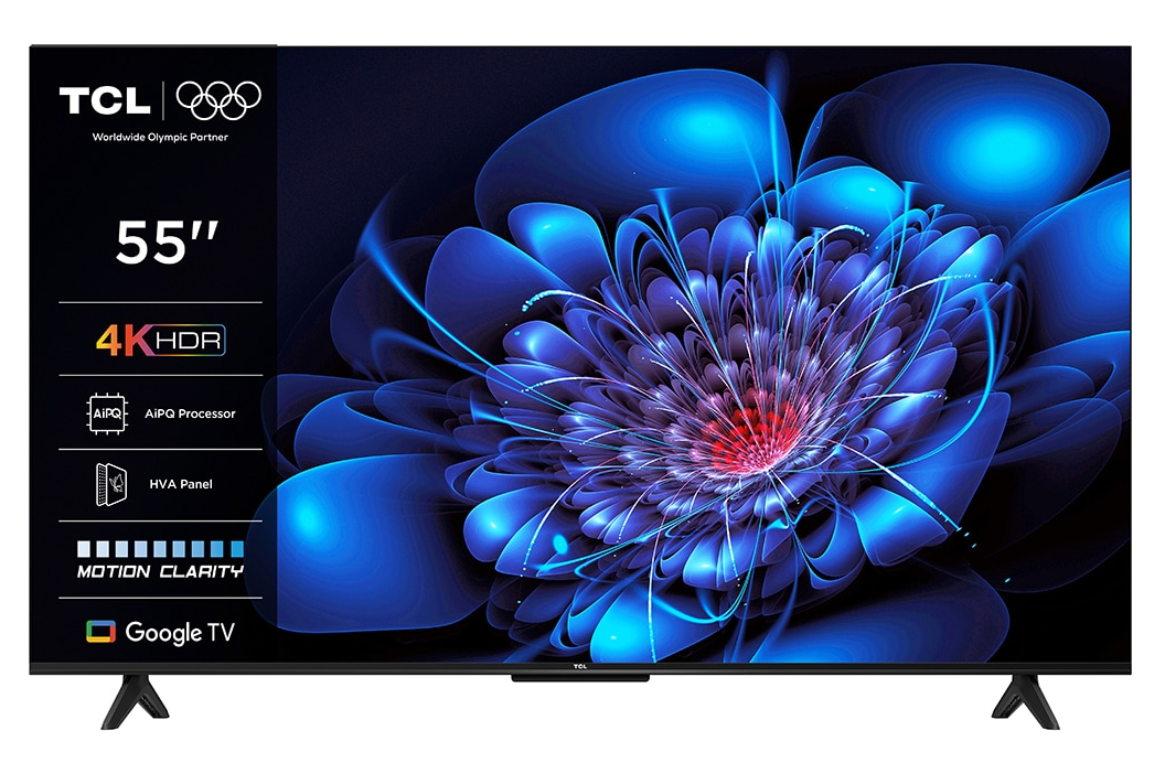 TCL Televizor LED, 139 cm, Smart Google TV, 4K, Clasa E, 55P69K