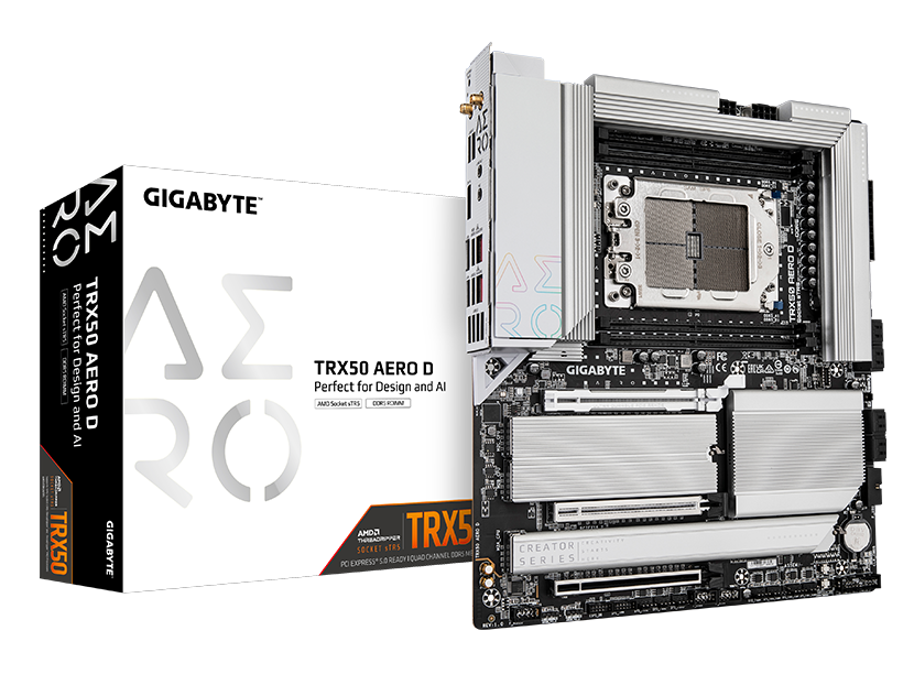 Gigabyte PLACI de BAZA sTR5 4xDDR5, 3x PCIE x16, 4x M.2, 8x SATA 6gb/s, E-ATX, TRX50 AERO D