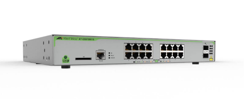 Allied Telesis SWITCH, ATI SW 16P, porturi Gigabit x 16, SFP x 2, managed, rackabil, AT-GS970M/18-50