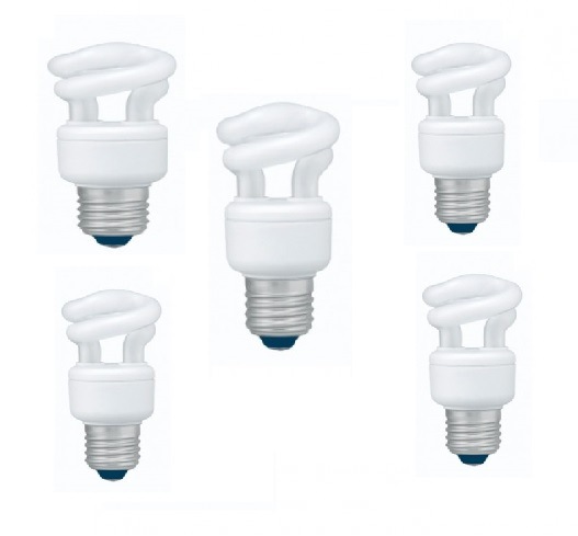 Panasonic SET 3 becuri fluorescent, soclu E27, putere 5W, forma spirala, lumina alb, EFD5E27HD3E-5
