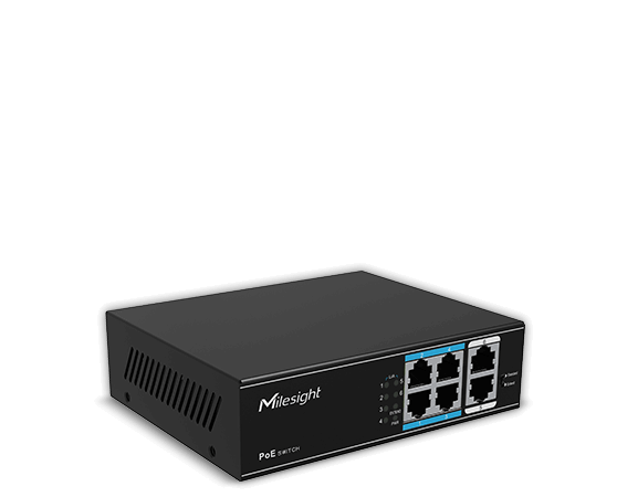 MILESIGHT TECHNOLOGY Switch Milesight; Porturi:8×100Mbps PoE ports (RJ45) +2×1000Mbps, MS-S0208-GL