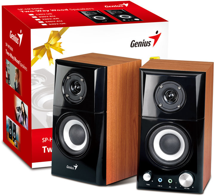 Genius BOXE 2.0, RMS: 14W (2 x 7W), black&cherry wood, "SP-HF500A II", 31730032400 - imagine 2