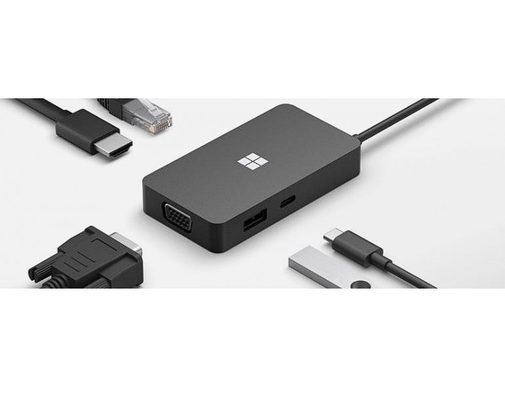 Microsoft MS Surface USB-C Travel Hub COMM DA/FI/NO/SV Hdwr Black, 1E4-00004 - imagine 2