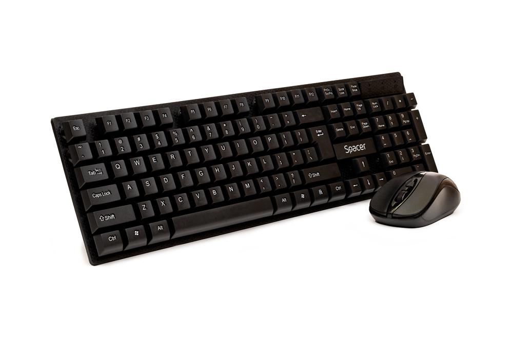 SPACER Kit wireless tastatura si mouse, taste numerice, negru, SPDS-1100