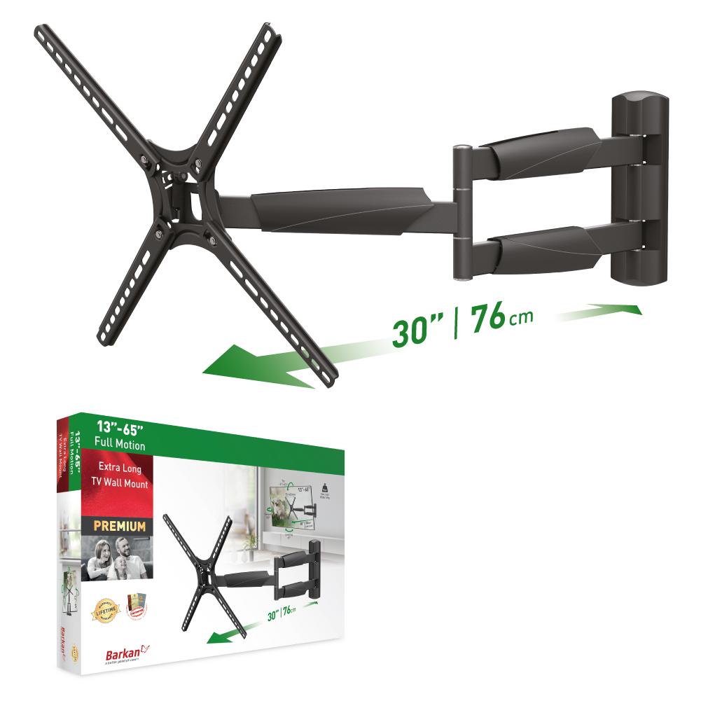 Barkan TV Wall Mount 13"- 65" Black, BM343XL