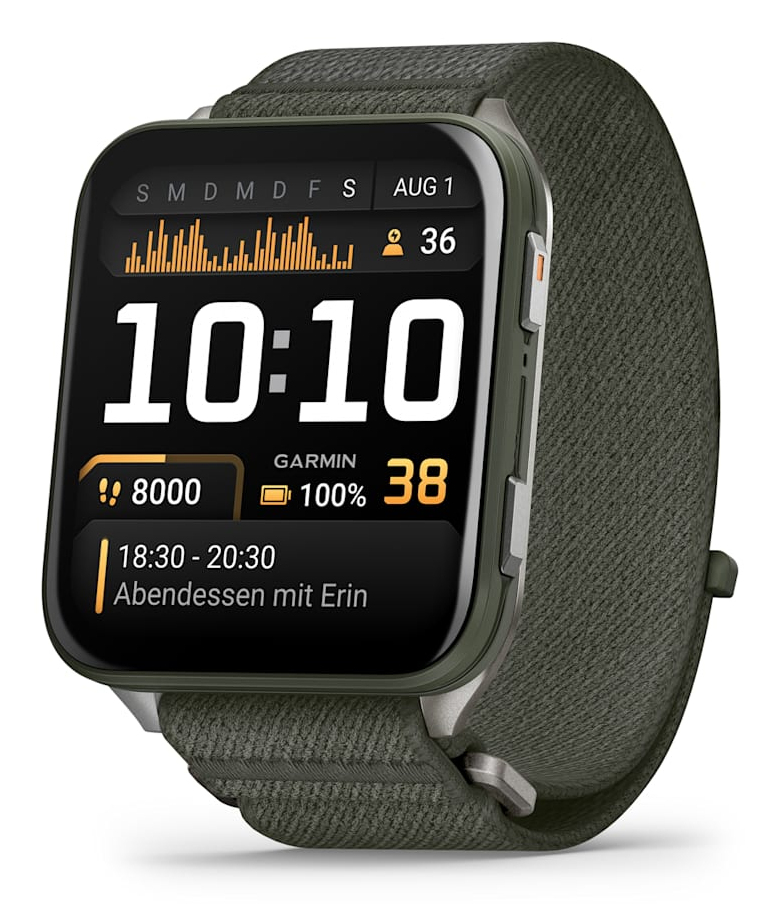 Garmin Smartwatch Venu X1 Moss with Titanium Caseback and Moss ComfortFit Nylon Band, 010-02980-03
