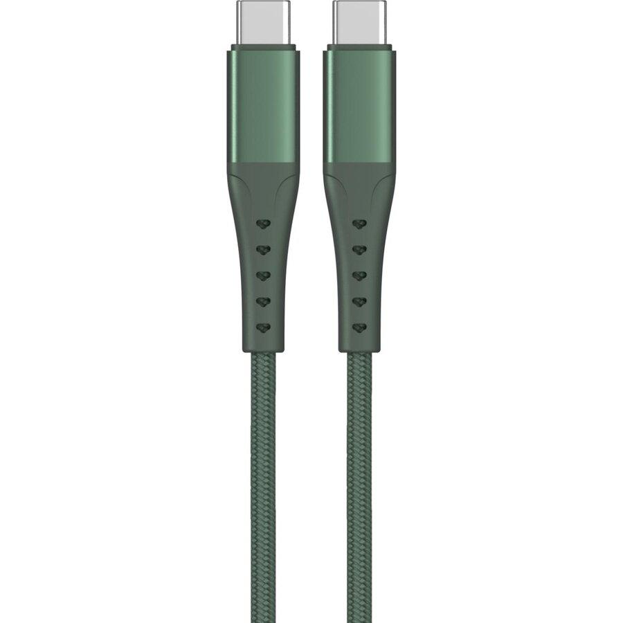 LEMONTTI Cablu Bending Aluminum Fast Charge Type-C la Type-C, PD 65W, 1.2m, Verde, LEMCSTCF60V