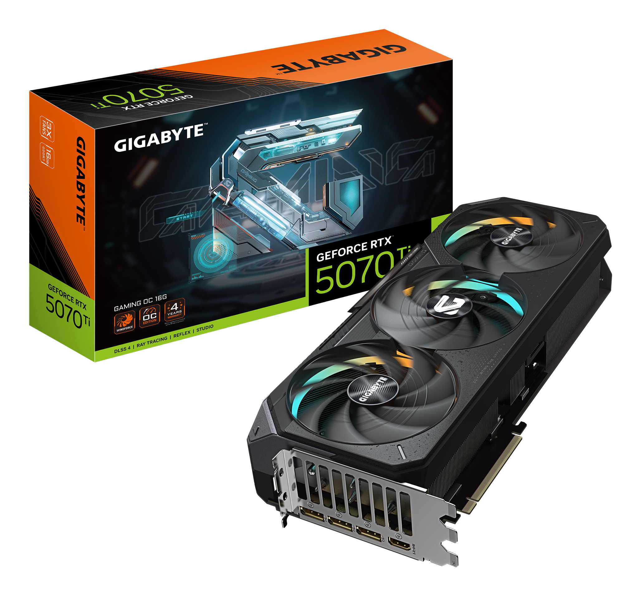 Gigabyte Placa video GeForce RTX 5070 Ti GAMING OC 16G Graphics Card - 16GB, GV-N507TGAMING OC-16GD