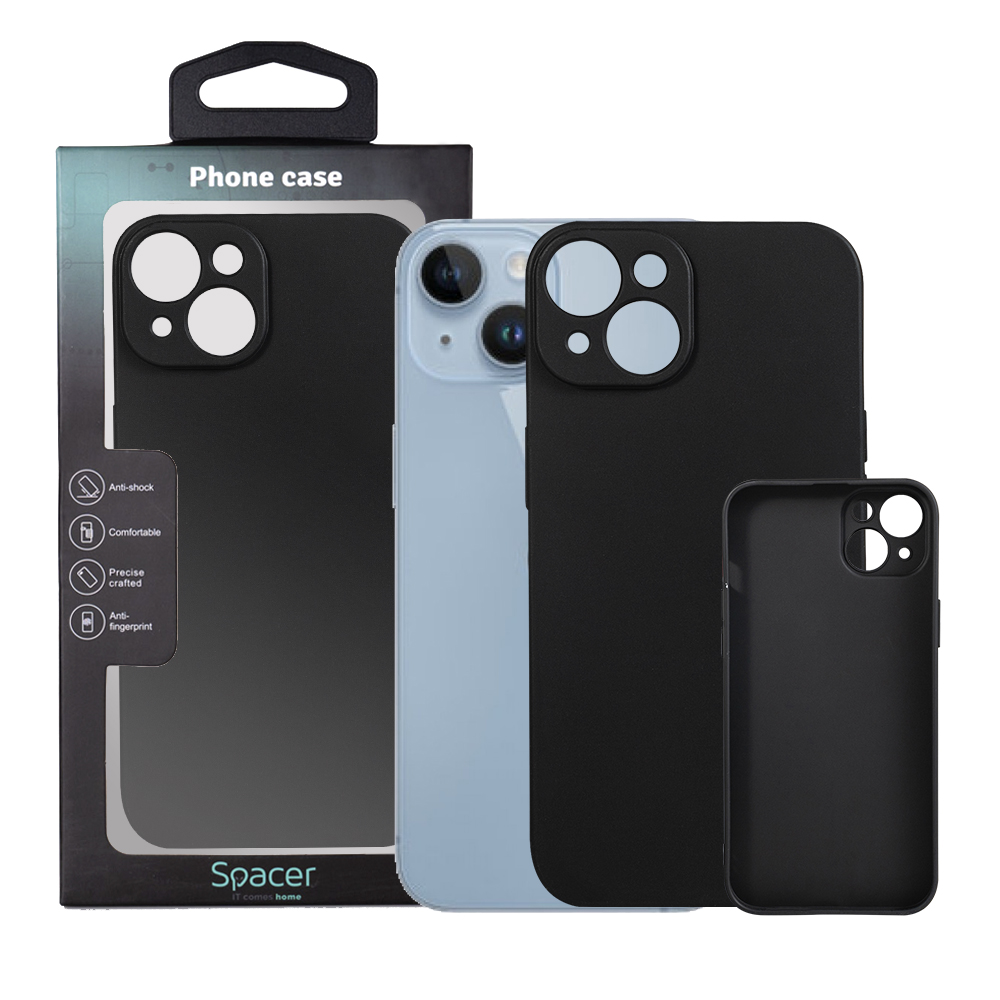 SPACER Husa Iphone 14, grosime 1.5mm, material flexibil TPU, negru, SPPC-AP-IP14-TPU