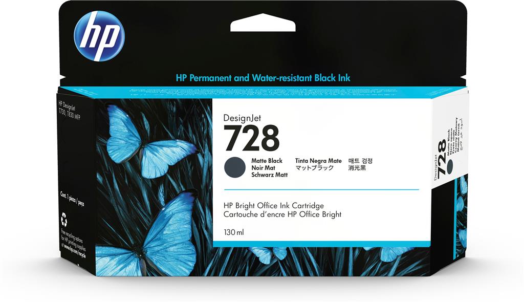 HP Cartus Cerneala Original Matte Black, nr.728 pentru DesignJet T730|DesignJet T830, 3WX25A