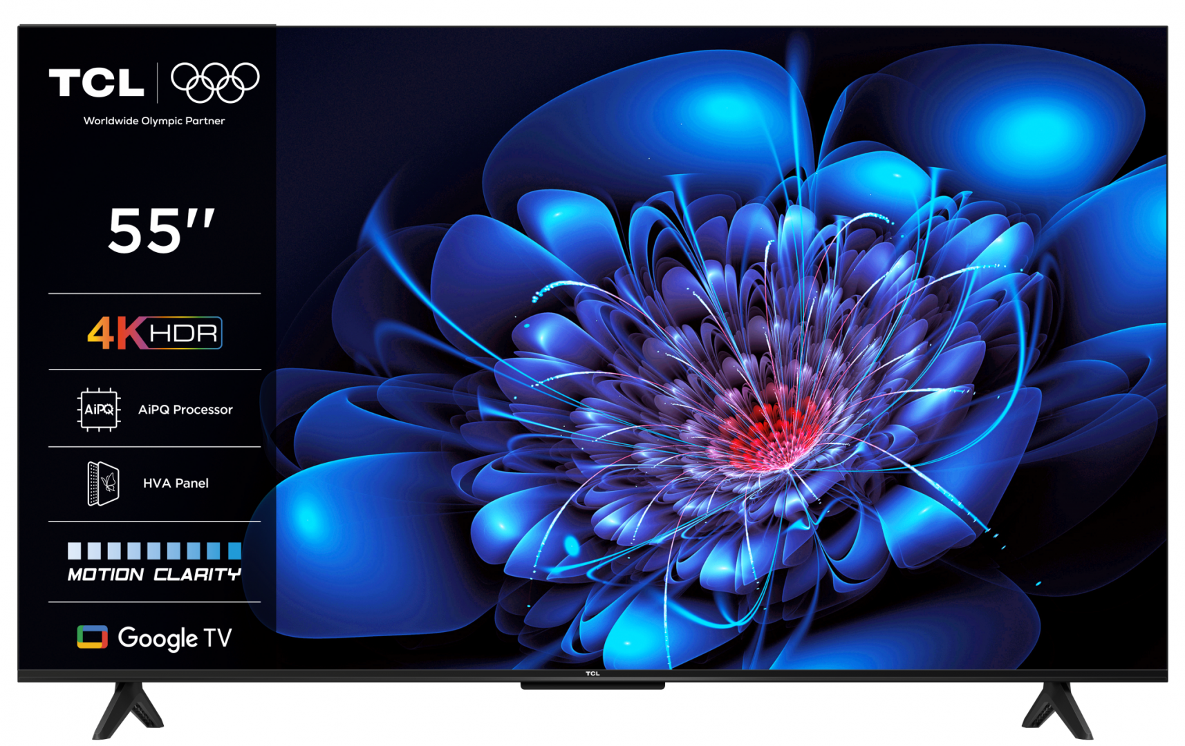 TCL Televizor LED, 139 cm, Smart Google TV, 4K Ultra HD, 55P61K