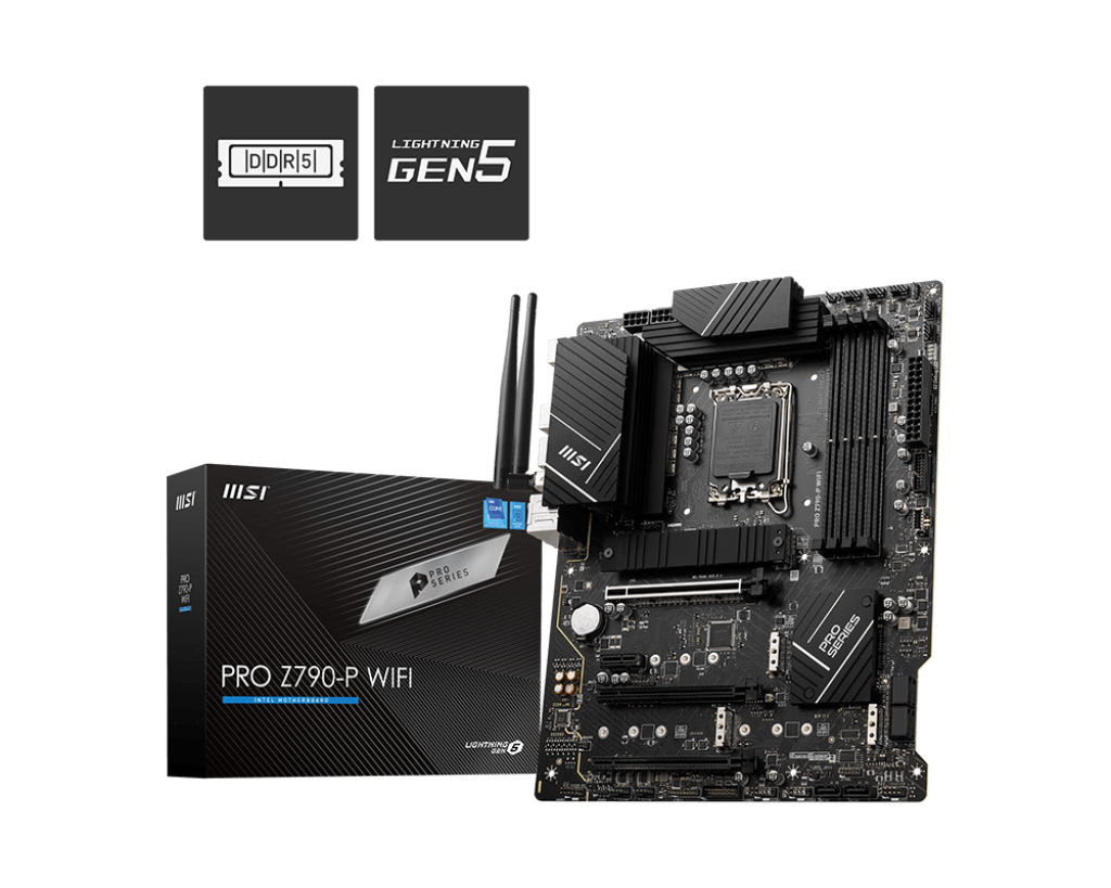 MSI LGA1700 ATX MB DDR5 3xPCI-Ex 16 6xSATA, PRO Z790-P WIFI