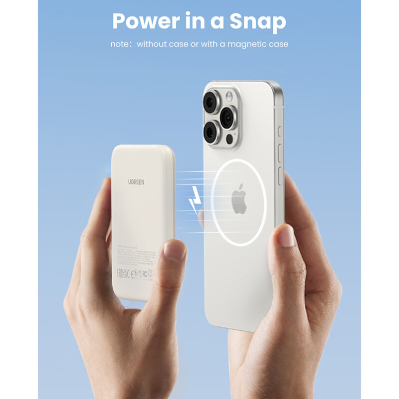 UGreen POWER BANK PB560, 5000mAh, 15W, prindere magnetica Iphone 12 and later, 1 x USB Type-C, 25207 - imagine 8