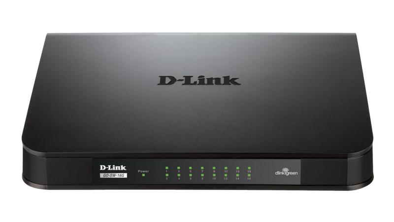 D-LINK Switch, 16 port, 10/100/1000 Mbps, GO-SW-16G