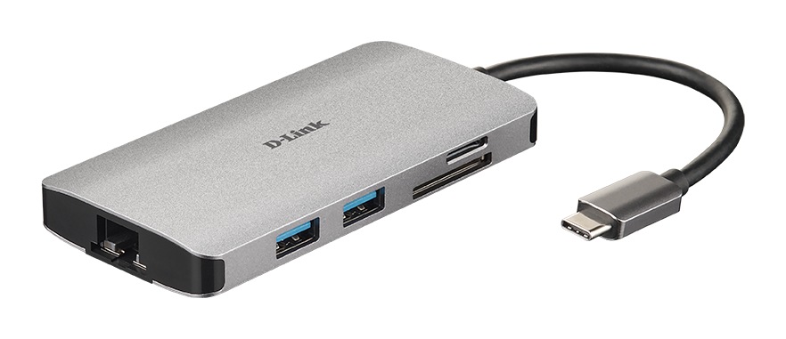 D-Link HUB extern, porturi Gigabit LAN x 1, SD/microSD Dual Card Reader x 1, USB 3.0 x 3, DUB-M810